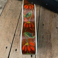 Rare 1930s "The Gibson" Poinsettia Ukulele – Hand - Painted Style 3 Soprano with Floral Motif 1926 - 1929 - Mahar's Vintage Guitars