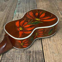 Rare 1930s "The Gibson" Poinsettia Ukulele – Hand - Painted Style 3 Soprano with Floral Motif 1926 - 1929 - Mahar's Vintage Guitars