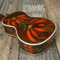 Rare 1930s "The Gibson" Poinsettia Ukulele – Hand - Painted Style 3 Soprano with Floral Motif 1926 - 1929 - Mahar's Vintage Guitars