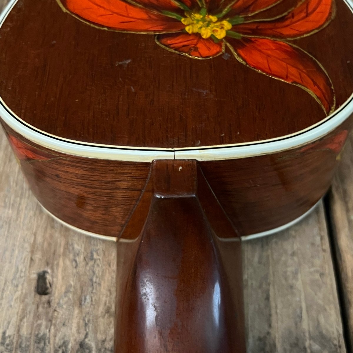 Rare 1930s "The Gibson" Poinsettia Ukulele – Hand - Painted Style 3 Soprano with Floral Motif 1926 - 1929 - Mahar's Vintage Guitars