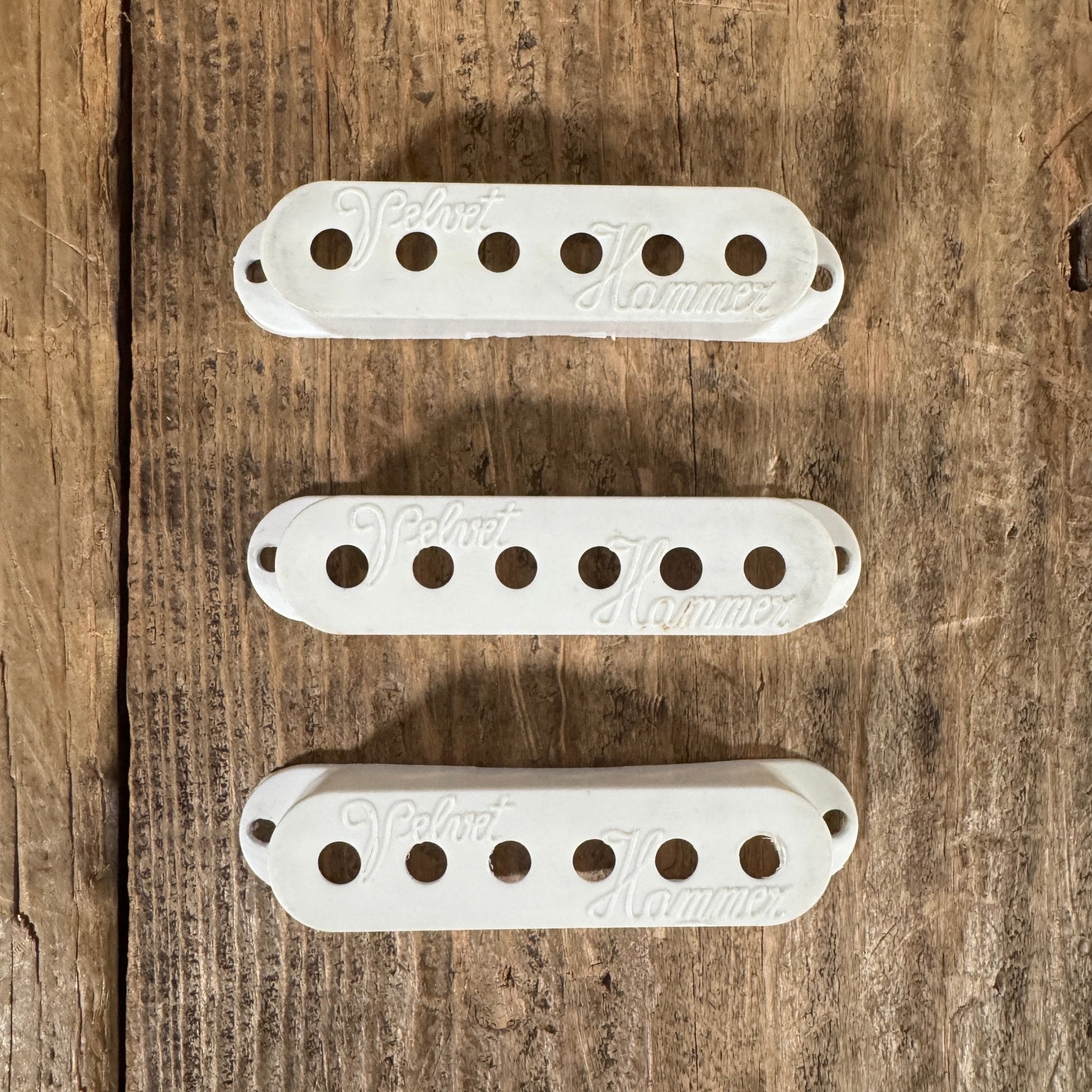 Red Rhodes Velvet Hammer Stratocaster Pickup Covers - Mahar's Vintage Guitars