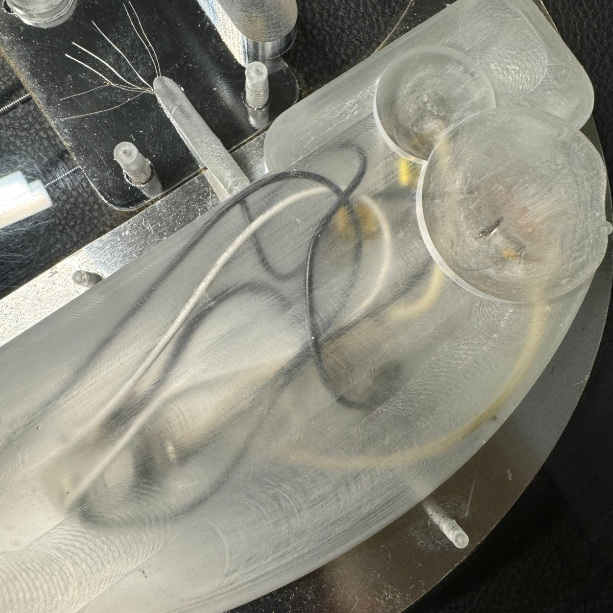 SOLD - Ampeg Dan Armstrong ADA4 Lucite Bass Reissue 2010 Clear Lucite - Mahar's Vintage Guitars