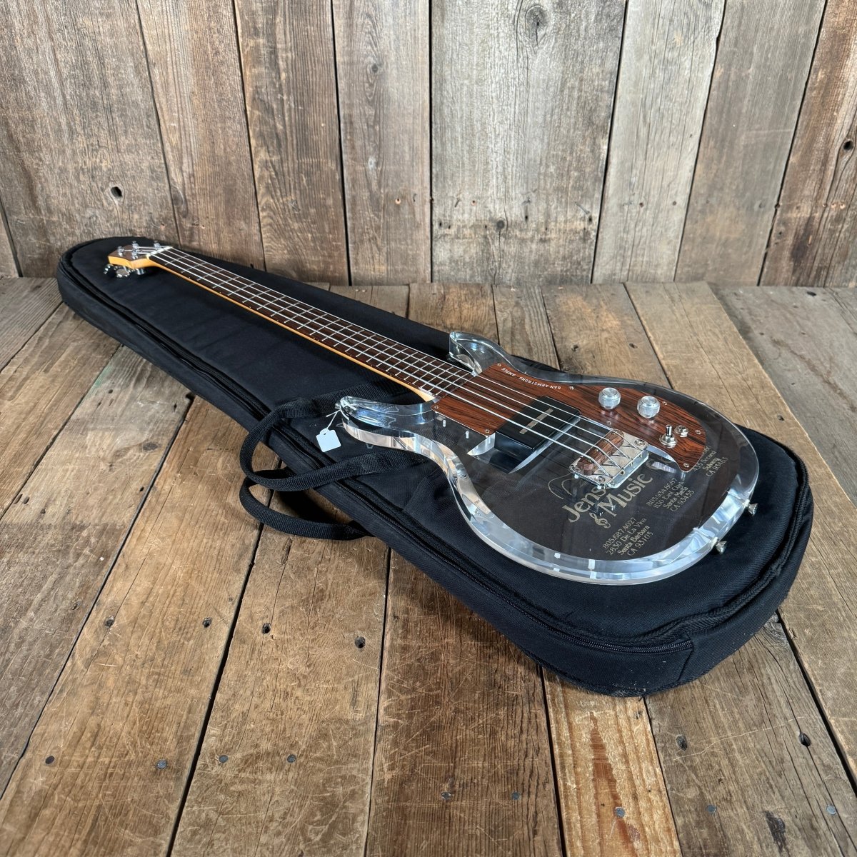 SOLD - Ampeg Dan Armstrong ADA4 Lucite Bass Reissue 2010 Clear Lucite - Mahar's Vintage Guitars