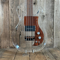 SOLD - Ampeg Dan Armstrong ADA4 Lucite Bass Reissue 2010 Clear Lucite - Mahar's Vintage Guitars