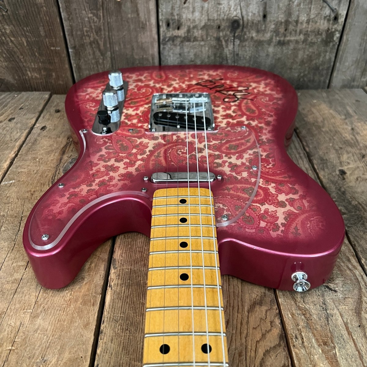 SOLD - Crook Custom Guitars Paisley Tele 2000s One Off Custom Telecaster - Mahar's Vintage Guitars