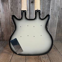 SOLD - Danelectro Double Neck Baritone and Guitar 2001 Black Burst with Case - Mahar's Vintage Guitars