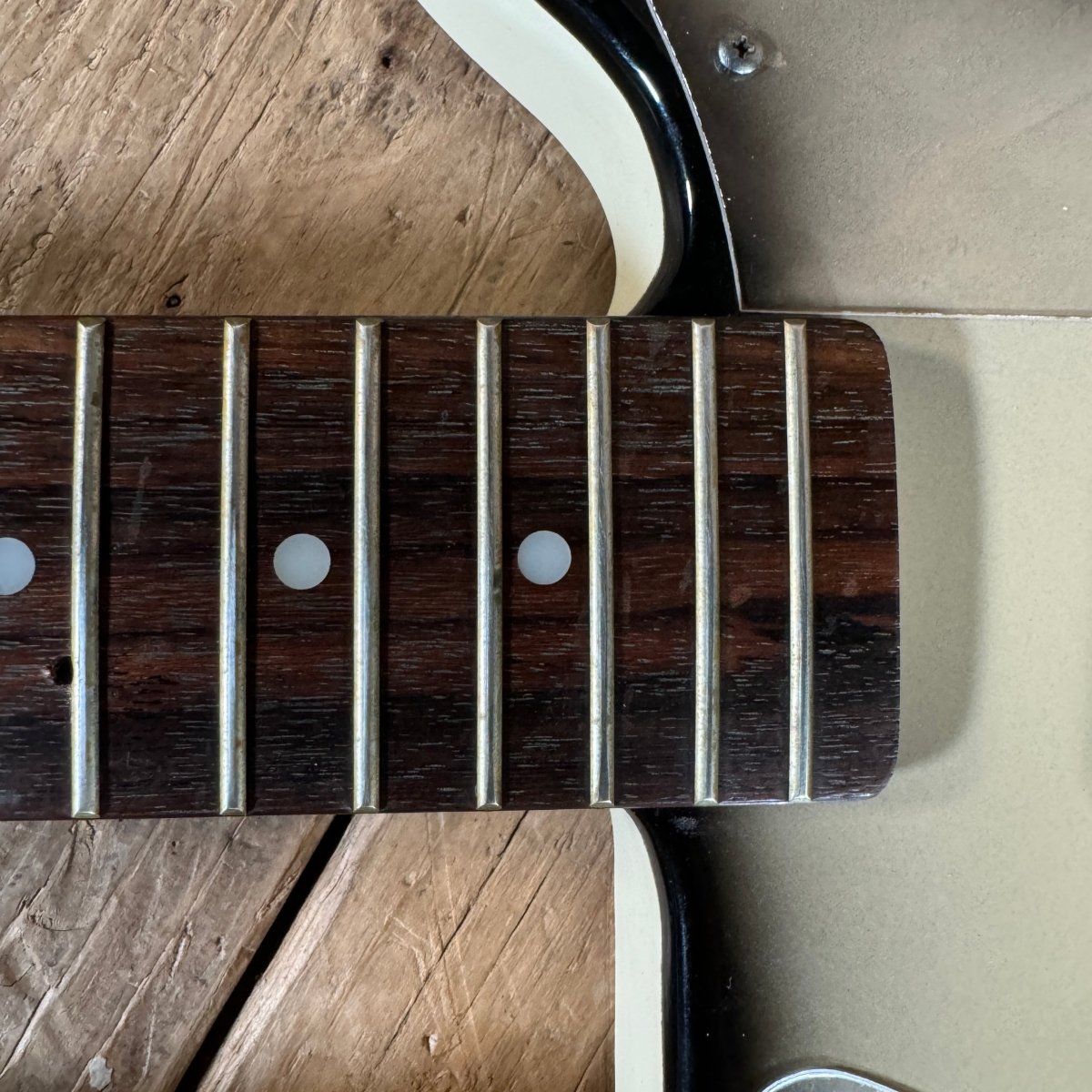 SOLD - Danelectro Double Neck Baritone and Guitar 2001 Black Burst with Case - Mahar's Vintage Guitars