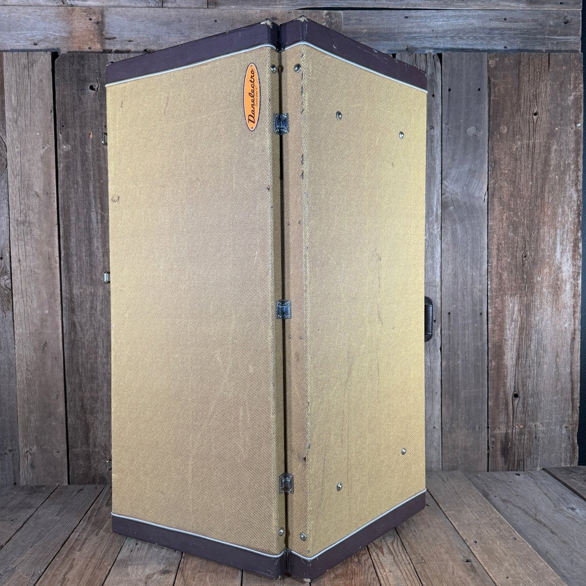 SOLD - Danelectro Double Neck Baritone and Guitar 2001 Black Burst with Case - Mahar's Vintage Guitars