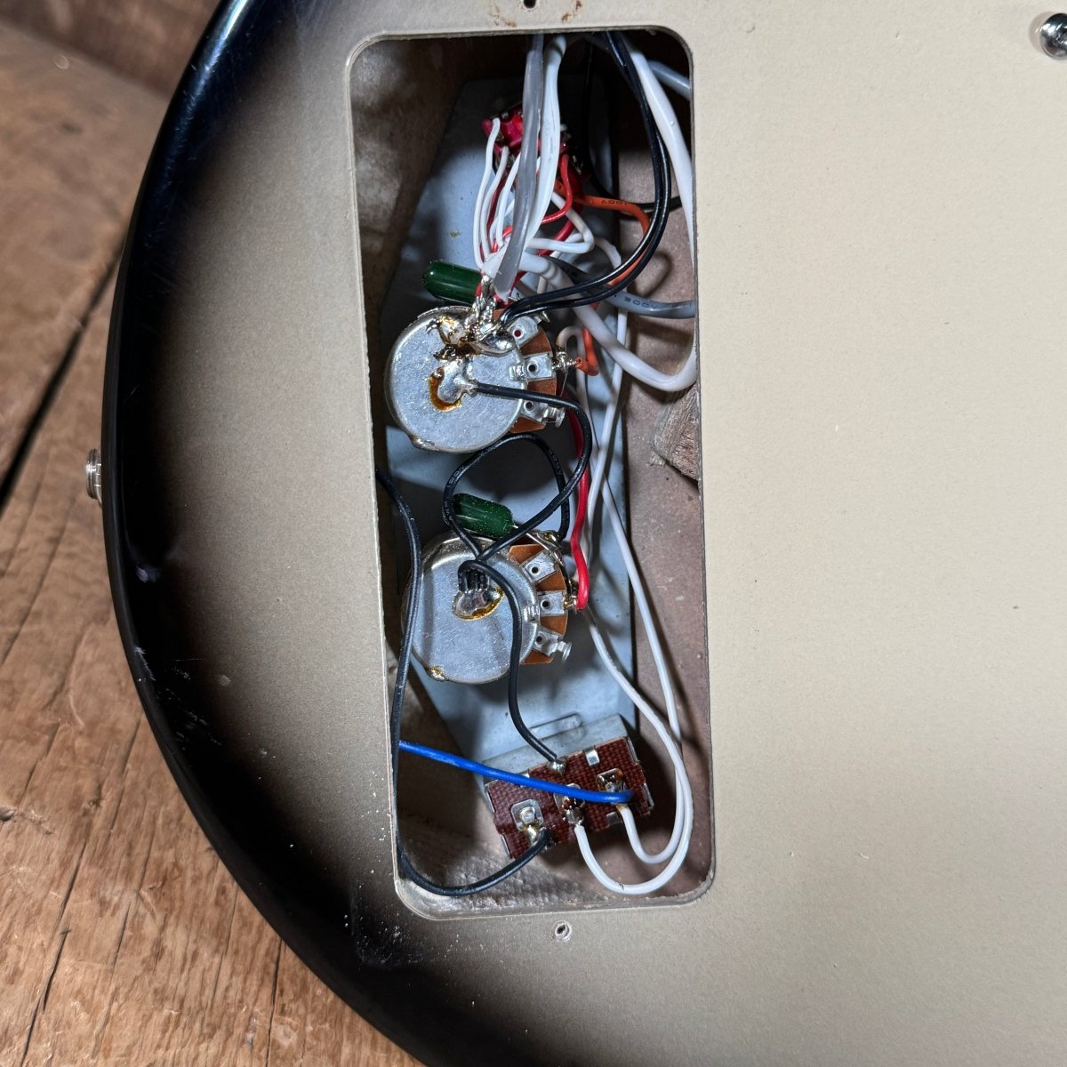 SOLD - Danelectro Double Neck Baritone and Guitar 2001 Black Burst with Case - Mahar's Vintage Guitars