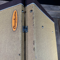 SOLD - Danelectro Double Neck Baritone and Guitar 2001 Black Burst with Case - Mahar's Vintage Guitars