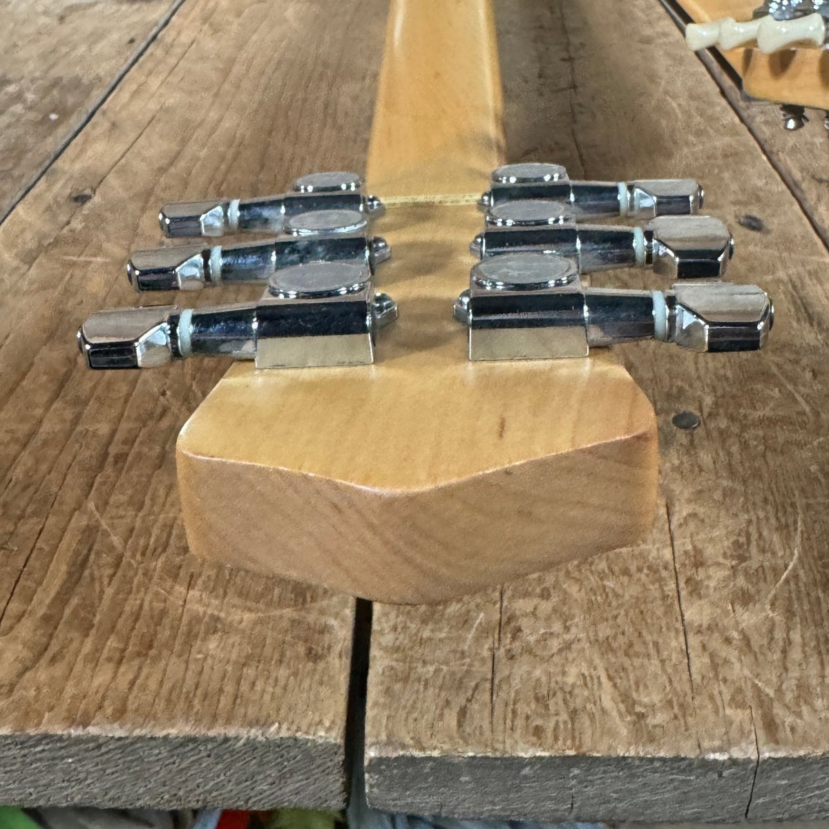 SOLD - Danelectro Double Neck Baritone and Guitar 2001 Black Burst with Case - Mahar's Vintage Guitars