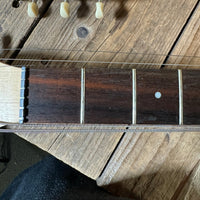 SOLD - Danelectro Double Neck Baritone and Guitar 2001 Black Burst with Case - Mahar's Vintage Guitars