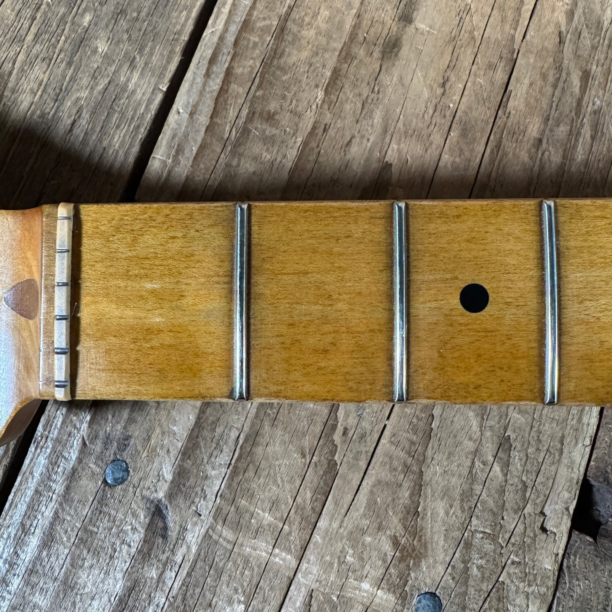 SOLD - Danocaster Blackguard Telecaster Singlecut V Neck 2017 Butterscotch Blonde - Mahar's Vintage Guitars