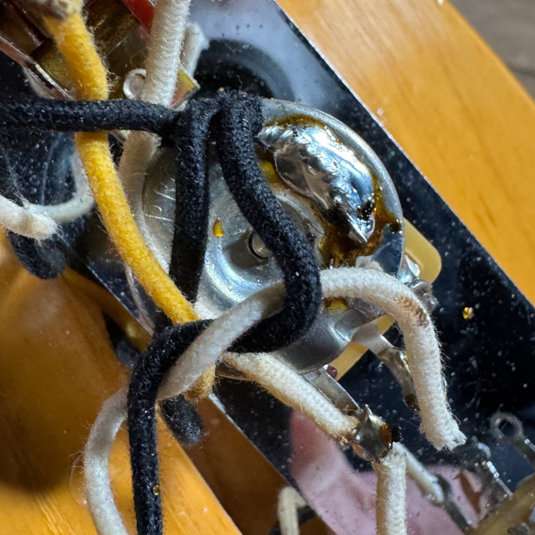 SOLD - Danocaster Blackguard Telecaster Singlecut V Neck 2017 Butterscotch Blonde - Mahar's Vintage Guitars