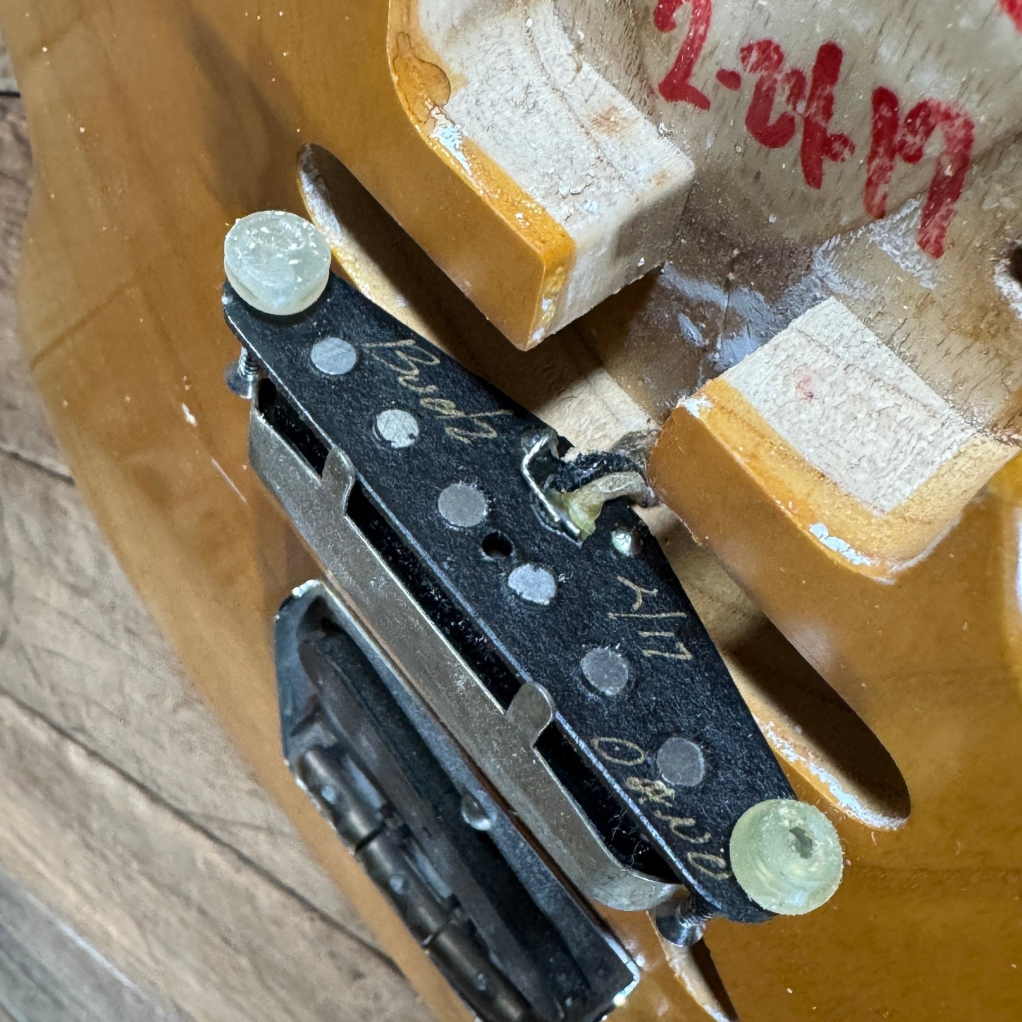 SOLD - Danocaster Blackguard Telecaster Singlecut V Neck 2017 Butterscotch Blonde - Mahar's Vintage Guitars