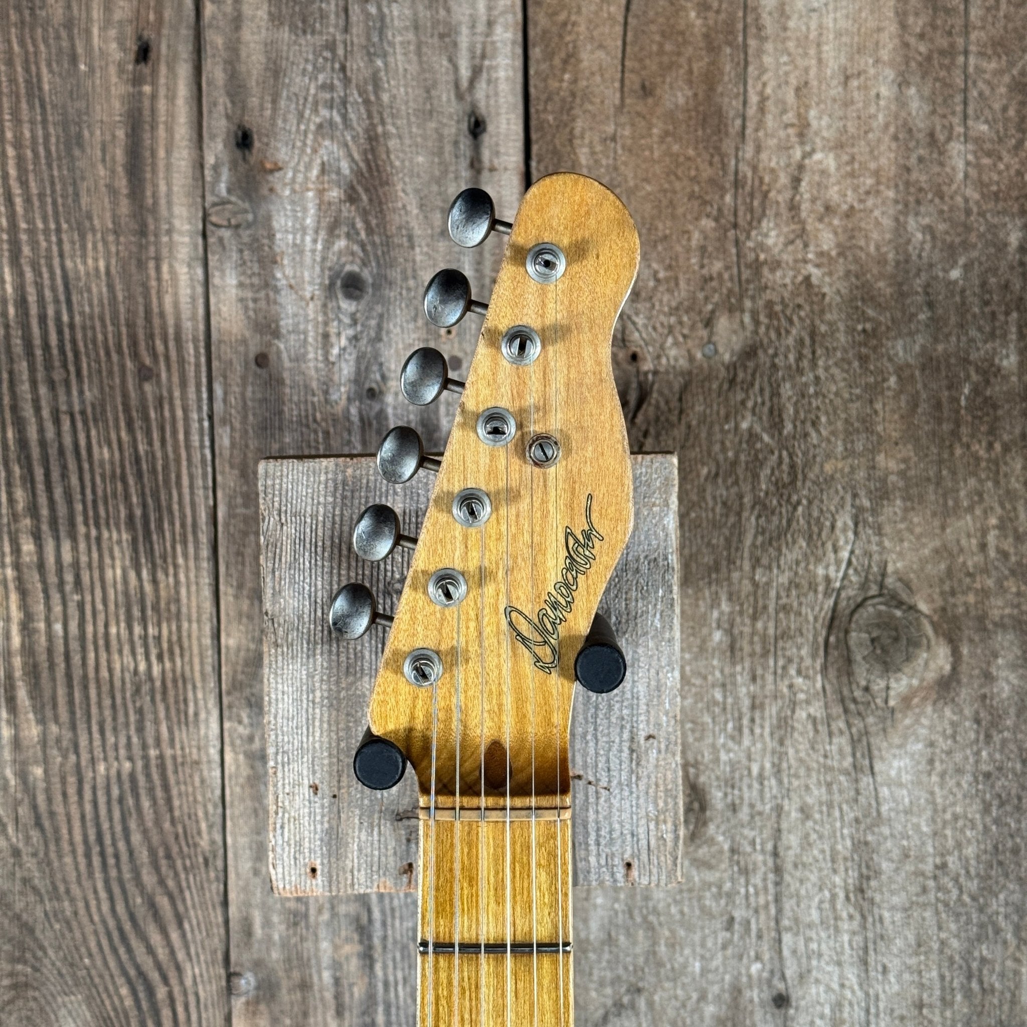 SOLD - Danocaster Blackguard Telecaster Singlecut V Neck 2017 Butterscotch Blonde - Mahar's Vintage Guitars