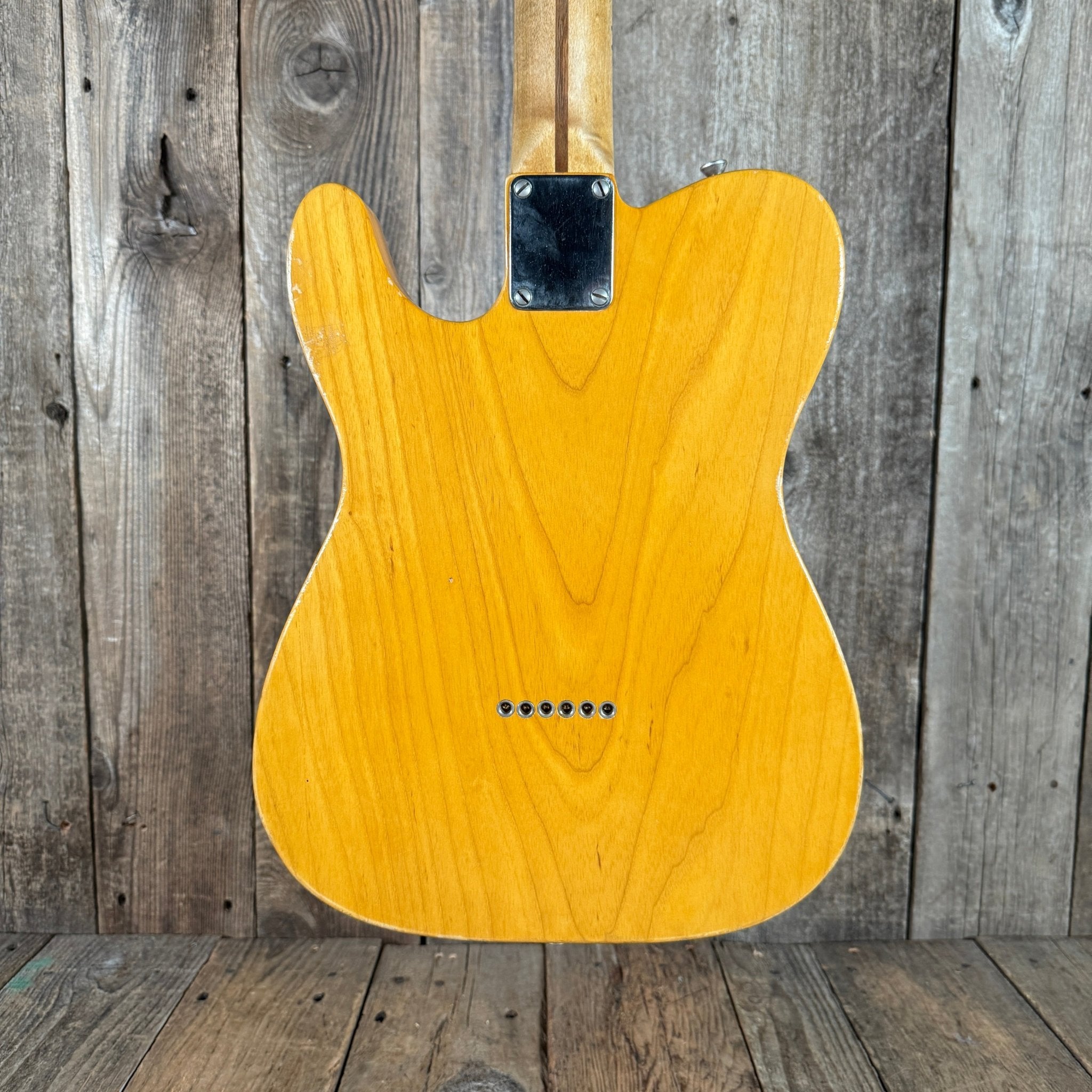 SOLD - Danocaster Blackguard Telecaster Singlecut V Neck 2017 Butterscotch Blonde - Mahar's Vintage Guitars