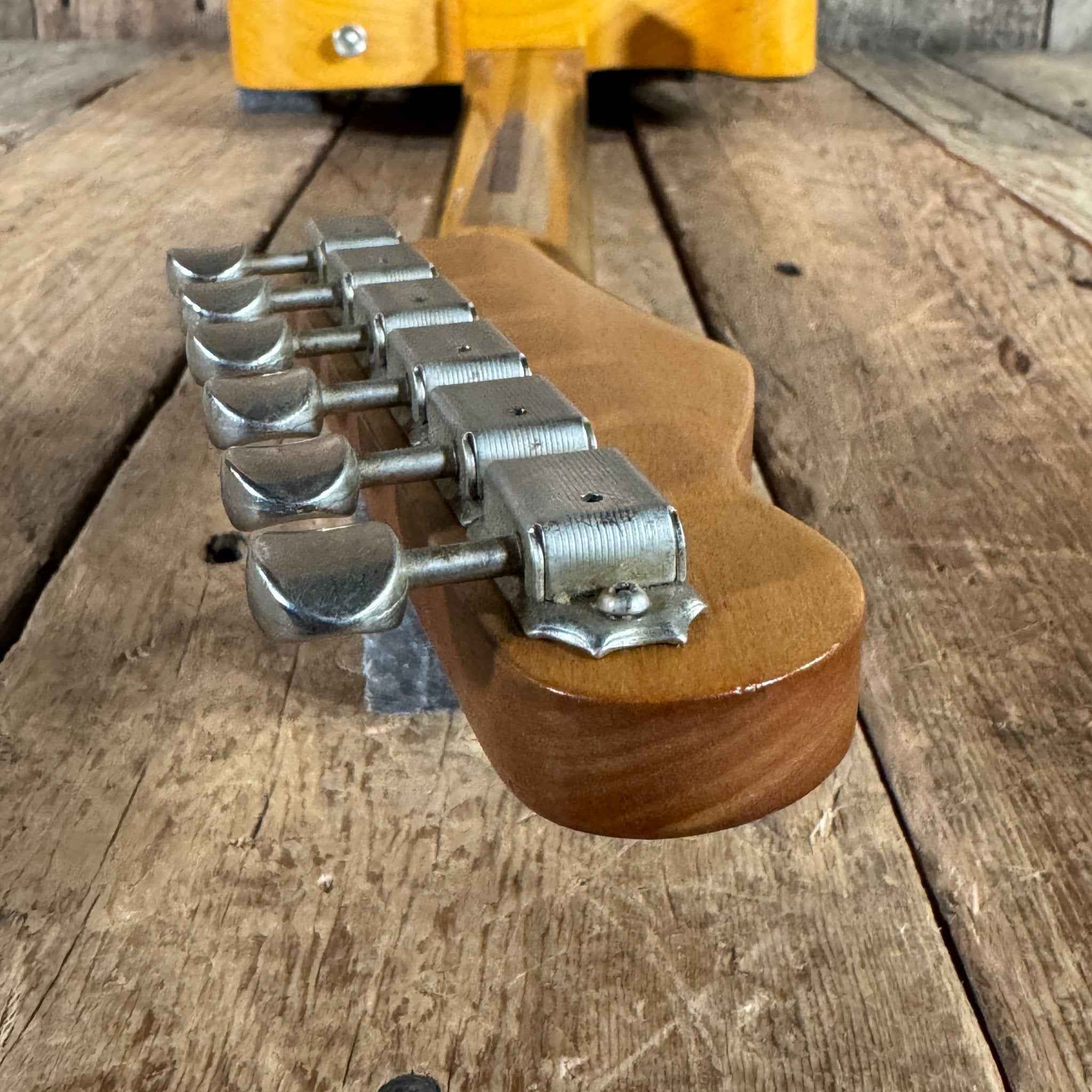 SOLD - Danocaster Blackguard Telecaster Singlecut V Neck 2017 Butterscotch Blonde - Mahar's Vintage Guitars