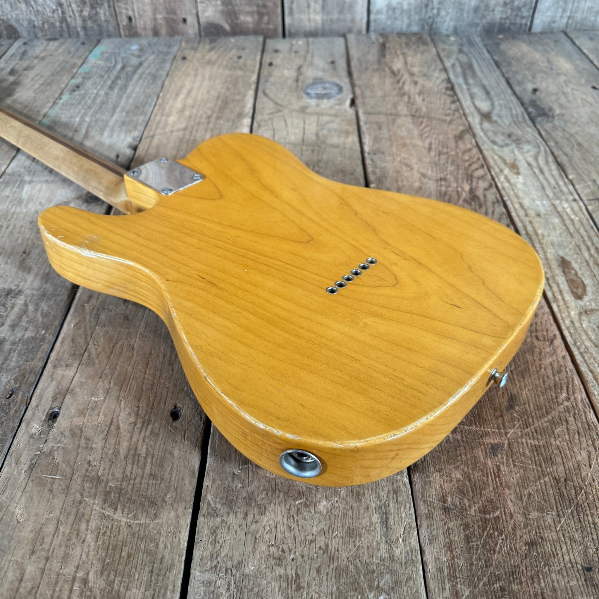 SOLD - Danocaster Blackguard Telecaster Singlecut V Neck 2017 Butterscotch Blonde - Mahar's Vintage Guitars
