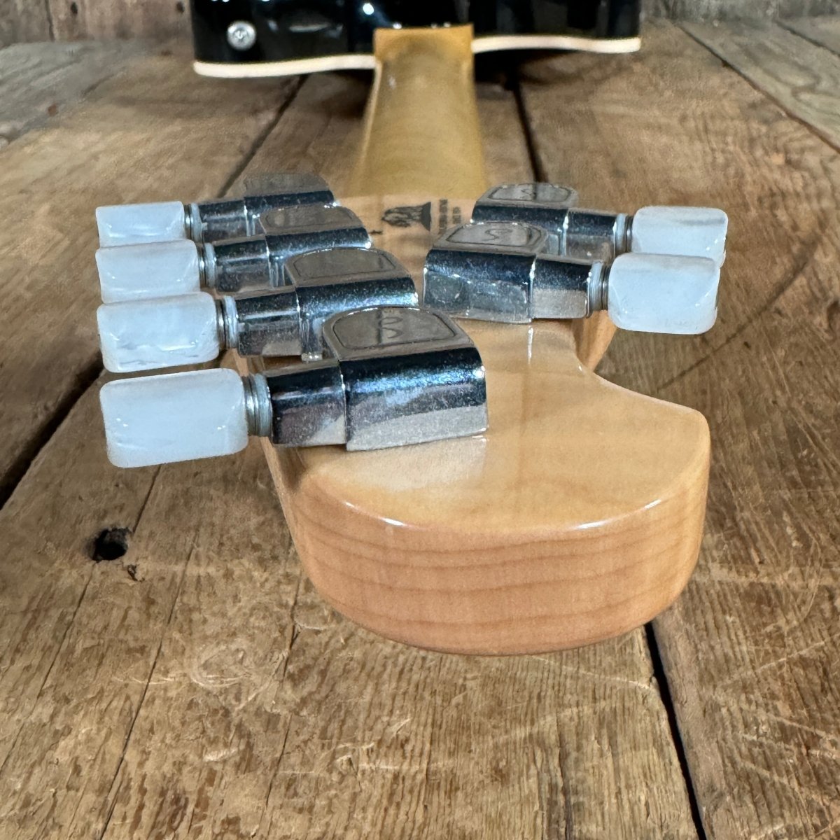 SOLD - Ernie Ball Music Man Axis Quilt Top With Matching Headstock 2020 Trans Gold Flame - Mahar's Vintage Guitars