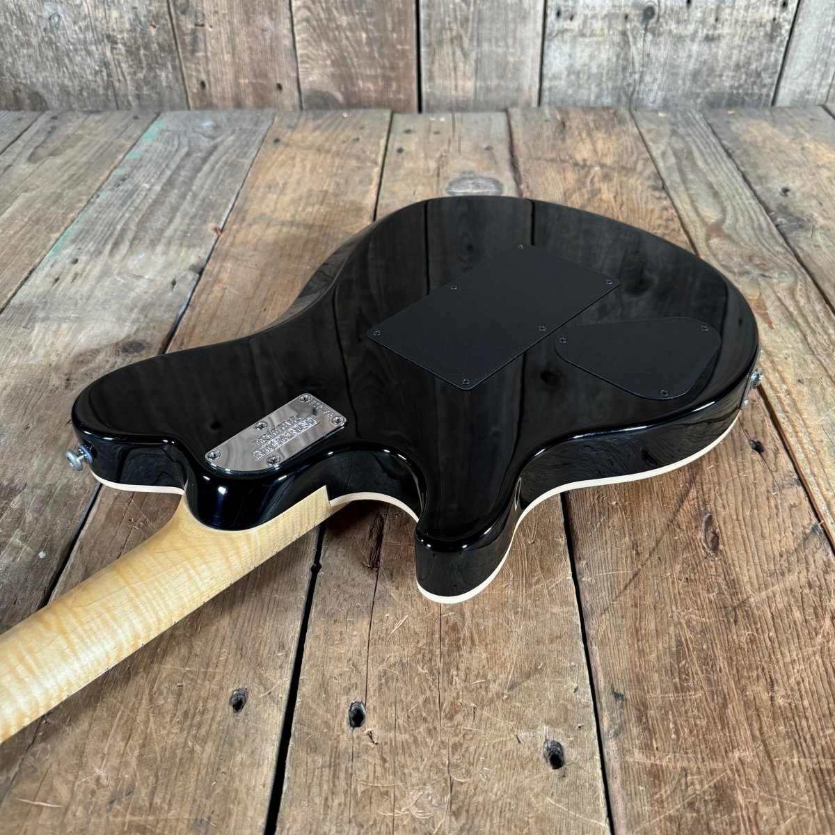 SOLD - Ernie Ball Music Man Axis Quilt Top With Matching Headstock 2020 Trans Gold Flame - Mahar's Vintage Guitars