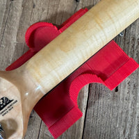 SOLD - Ernie Ball Music Man Axis Quilt Top With Matching Headstock 2020 Trans Gold Flame - Mahar's Vintage Guitars