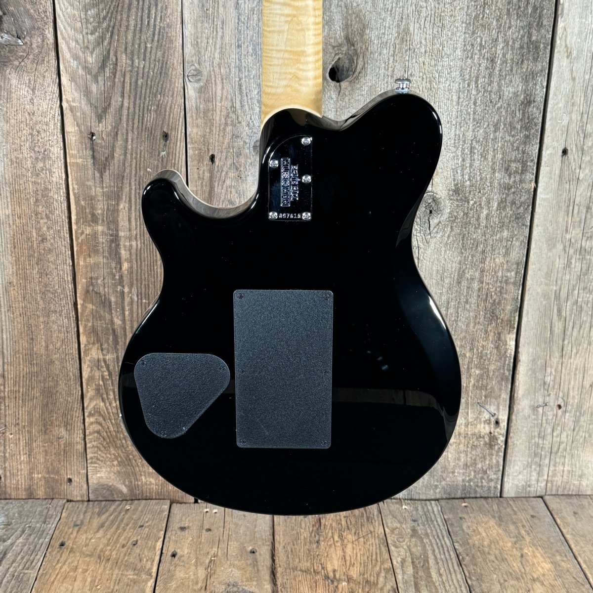 SOLD - Ernie Ball Music Man Axis Quilt Top With Matching Headstock 2020 Trans Gold Flame - Mahar's Vintage Guitars