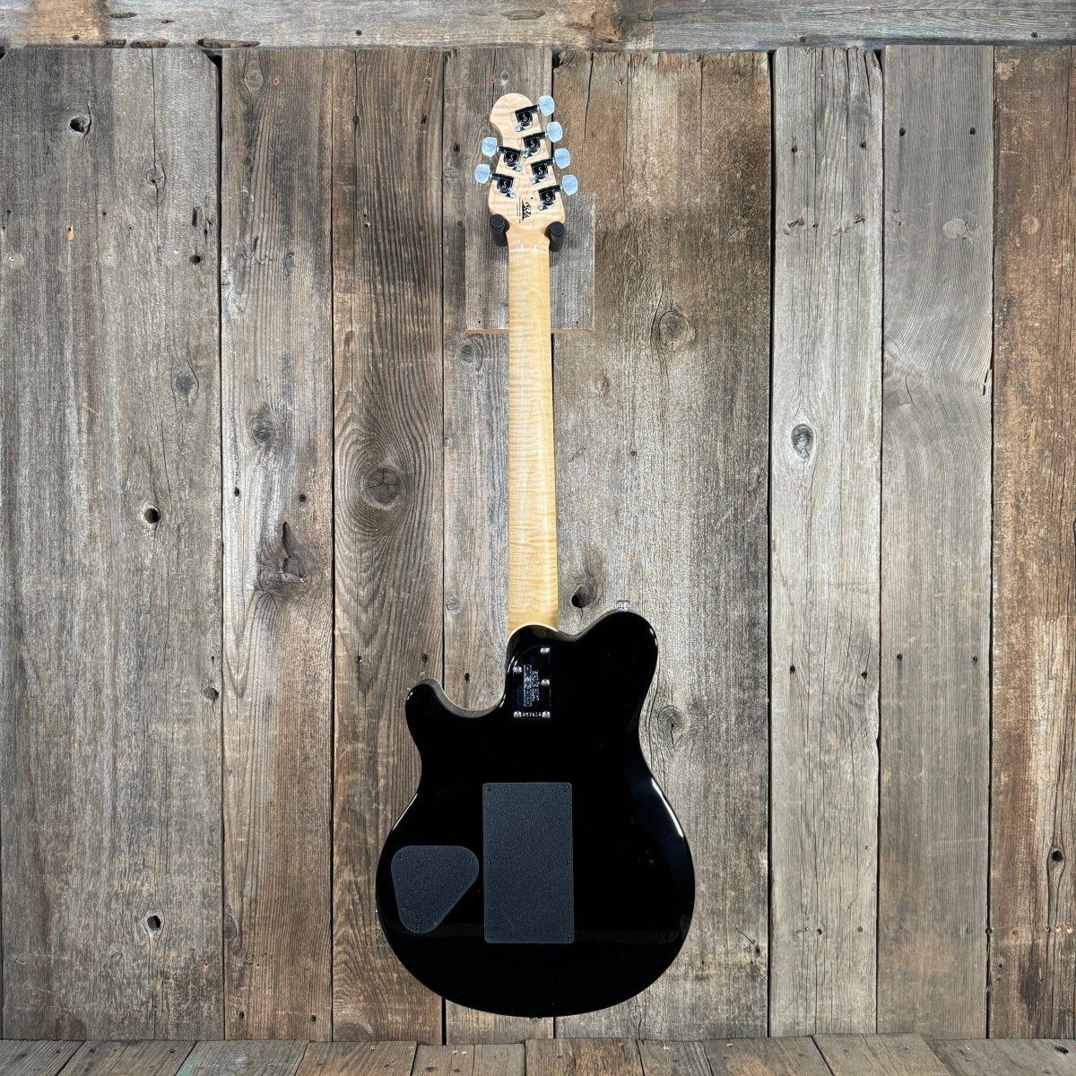 SOLD - Ernie Ball Music Man Axis Quilt Top With Matching Headstock 2020 Trans Gold Flame - Mahar's Vintage Guitars