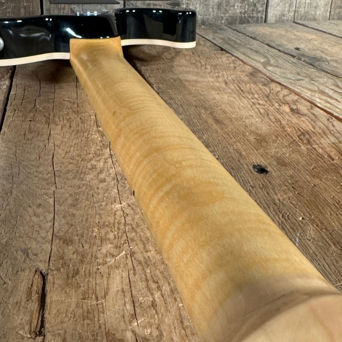 SOLD - Ernie Ball Music Man Axis Quilt Top With Matching Headstock 2020 Trans Gold Flame - Mahar's Vintage Guitars