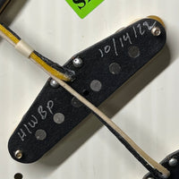 SOLD - Fender 1957 Strat Relic Aged HLE 2022 Gold Relic 7.5 lbs! - Mahar's Vintage Guitars