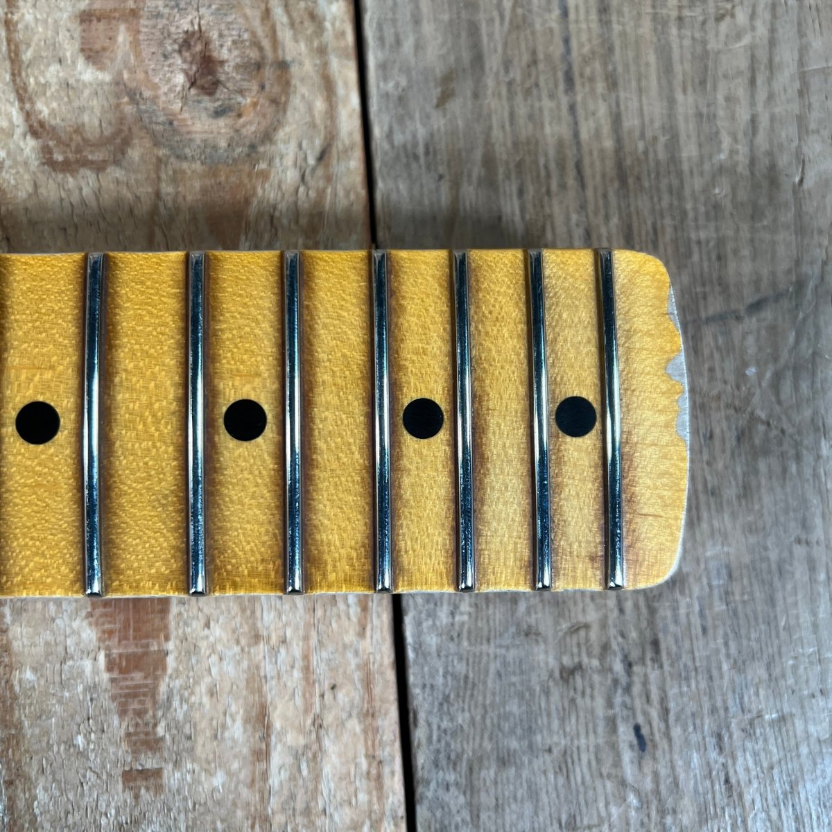 SOLD - Fender 1957 Strat Relic Aged HLE 2022 Gold Relic 7.5 lbs! - Mahar's Vintage Guitars