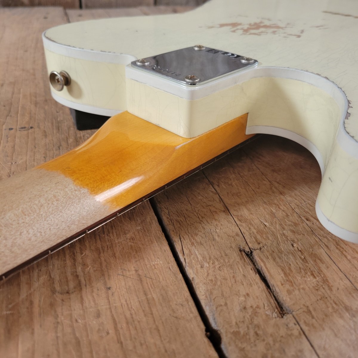 SOLD - Fender 62 Telecaster Relic Custom Double Bound Custom Shop 2022 White - Mahar's Vintage Guitars