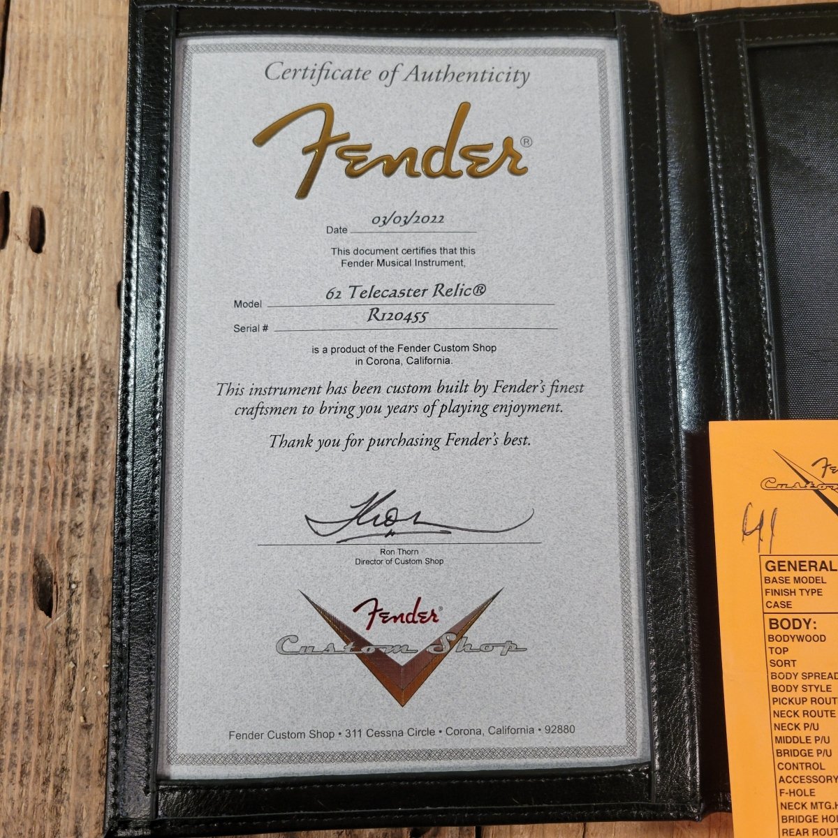 SOLD - Fender 62 Telecaster Relic Custom Double Bound Custom Shop 2022 White - Mahar's Vintage Guitars