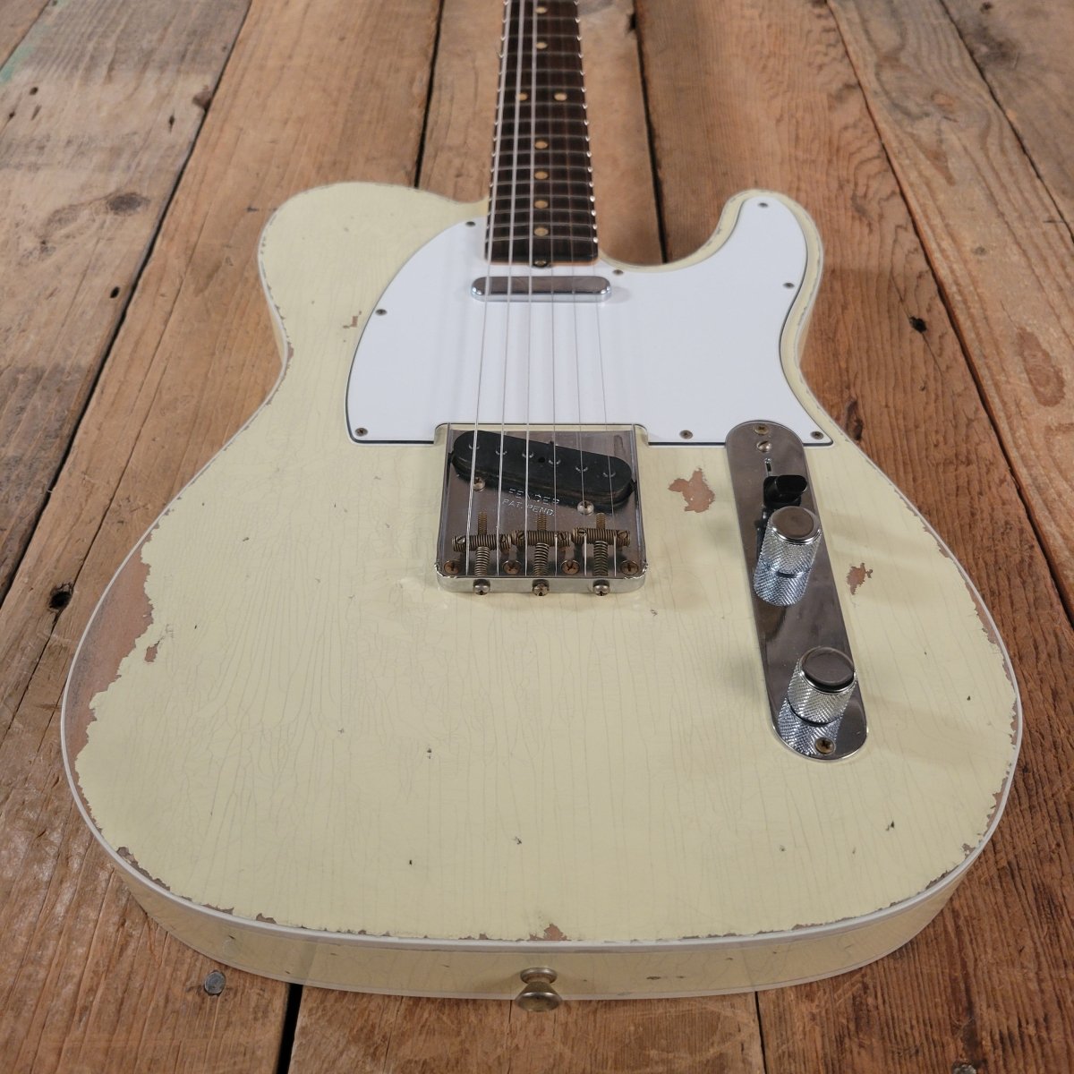 SOLD - Fender 62 Telecaster Relic Custom Double Bound Custom Shop 2022 White - Mahar's Vintage Guitars