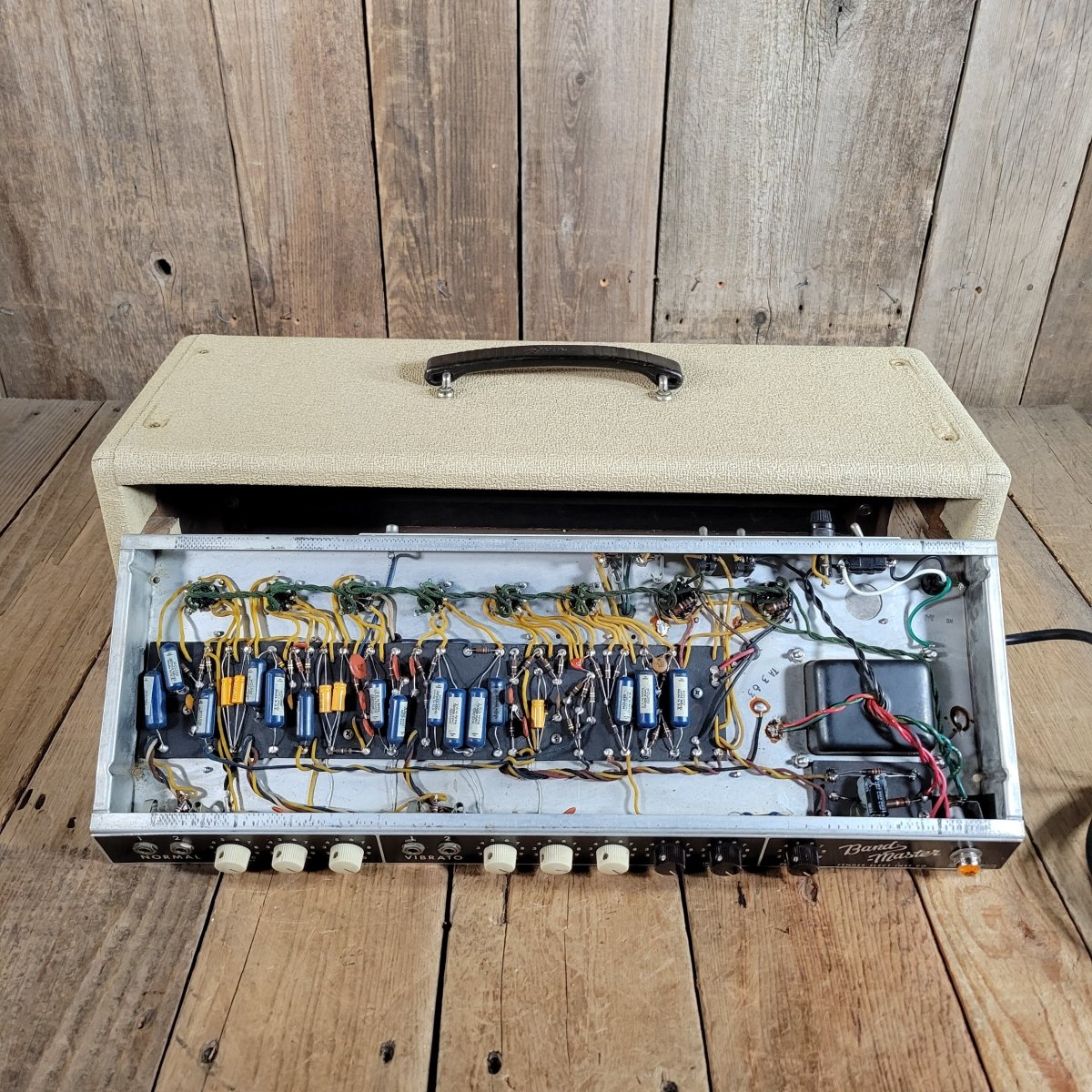 SOLD - Fender Bandmaster 6G7 - A 1962 Blond Head and Cabinet - Mahar's Vintage Guitars