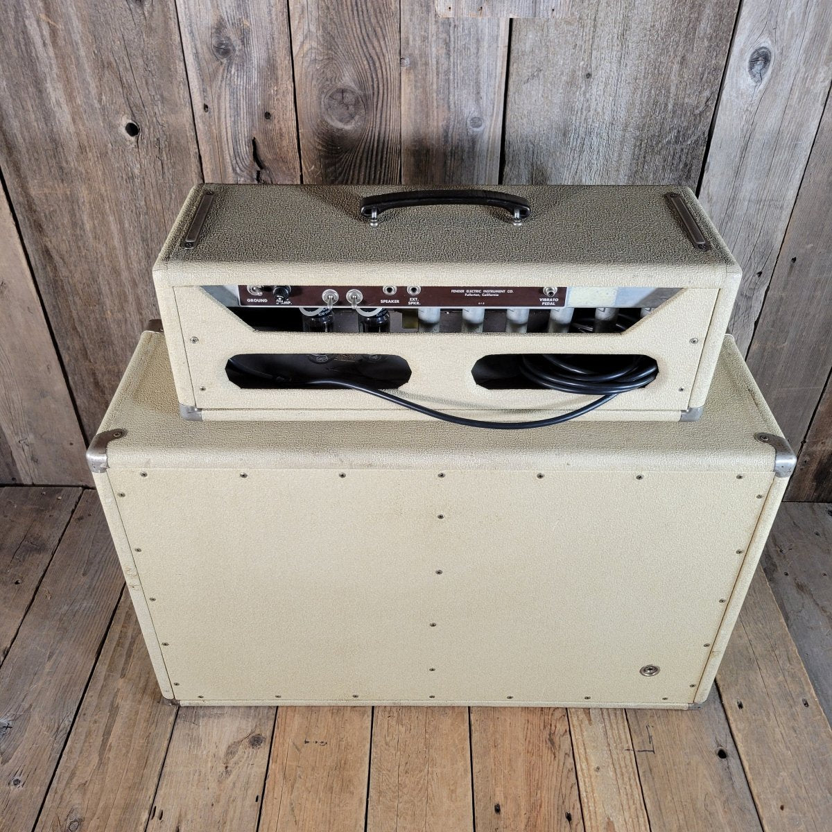 SOLD - Fender Bandmaster 6G7 - A 1962 Blond Head and Cabinet - Mahar's Vintage Guitars