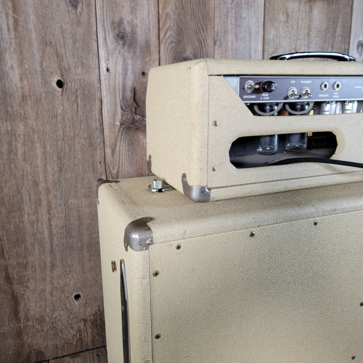 SOLD - Fender Bandmaster 6G7 - A 1962 Blond Head and Cabinet - Mahar's Vintage Guitars