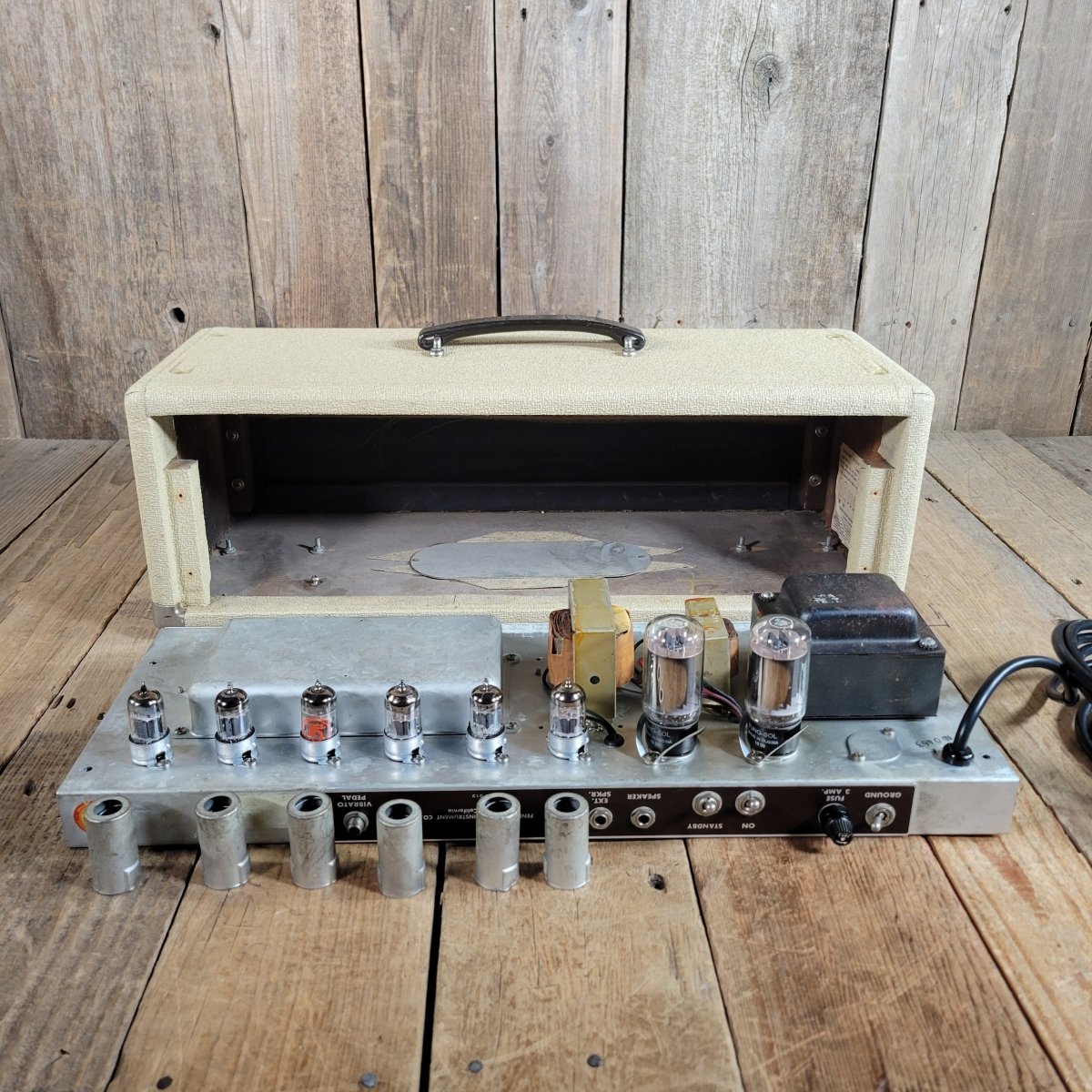 SOLD - Fender Bandmaster 6G7 - A 1962 Blond Head and Cabinet - Mahar's Vintage Guitars