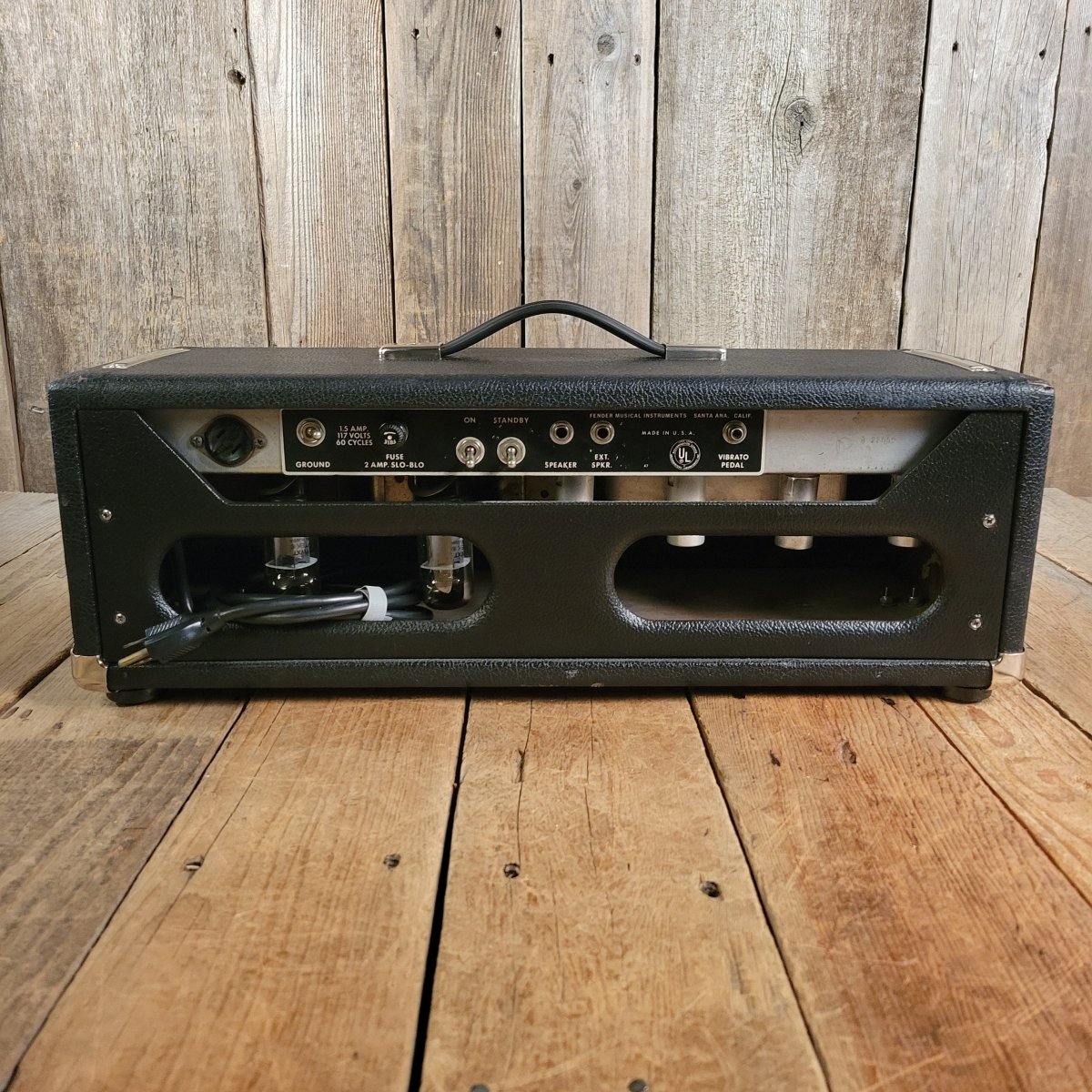 SOLD - Fender Bandmaster Head 1967 black panel guitar amp - Mahar's Vintage Guitars