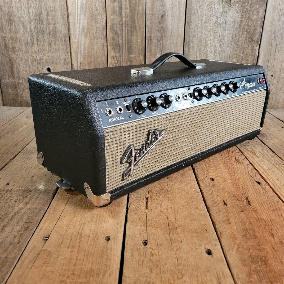 SOLD - Fender Bandmaster Head 1967 black panel guitar amp - Mahar's Vintage Guitars