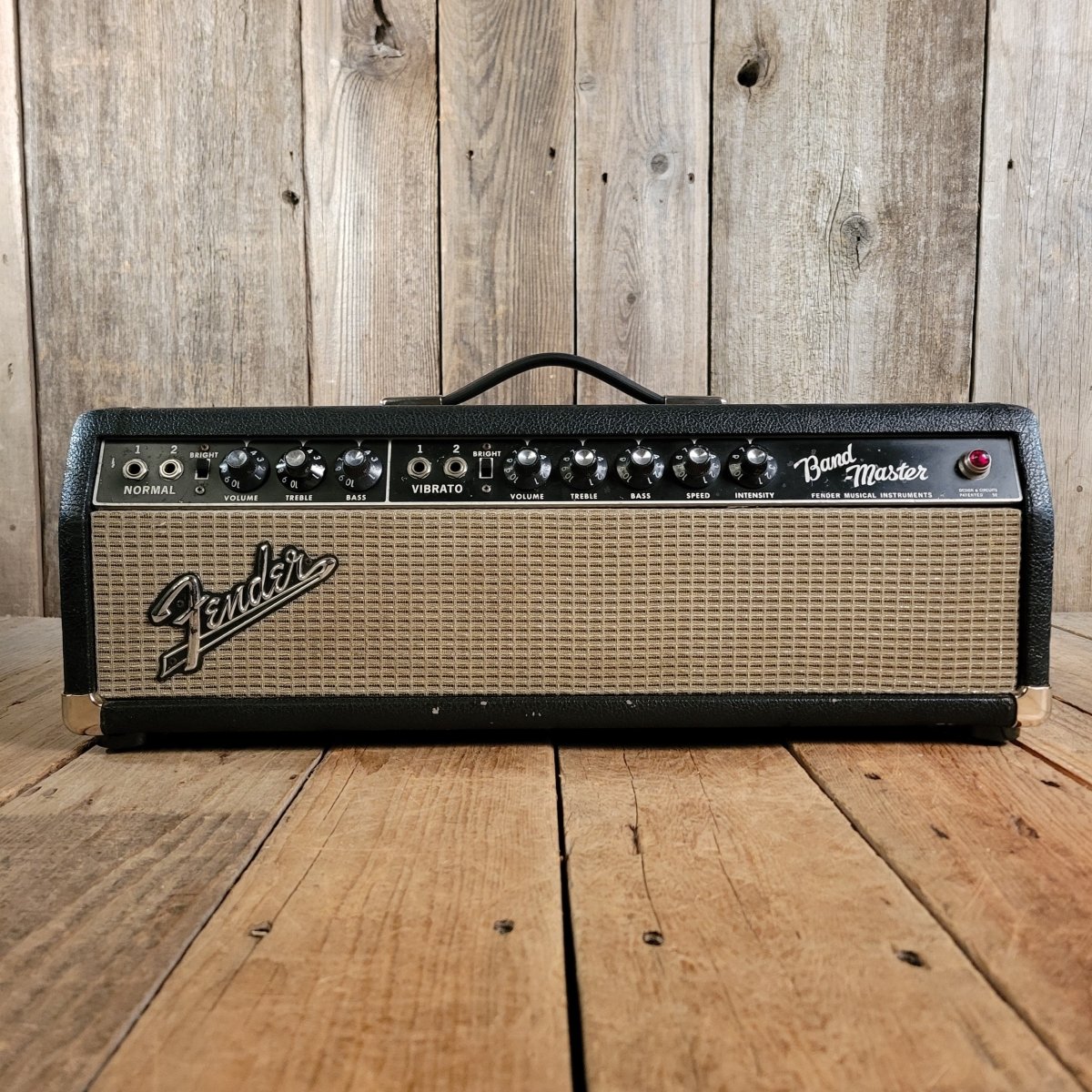 SOLD - Fender Bandmaster Head 1967 black panel guitar amp - Mahar's Vintage Guitars
