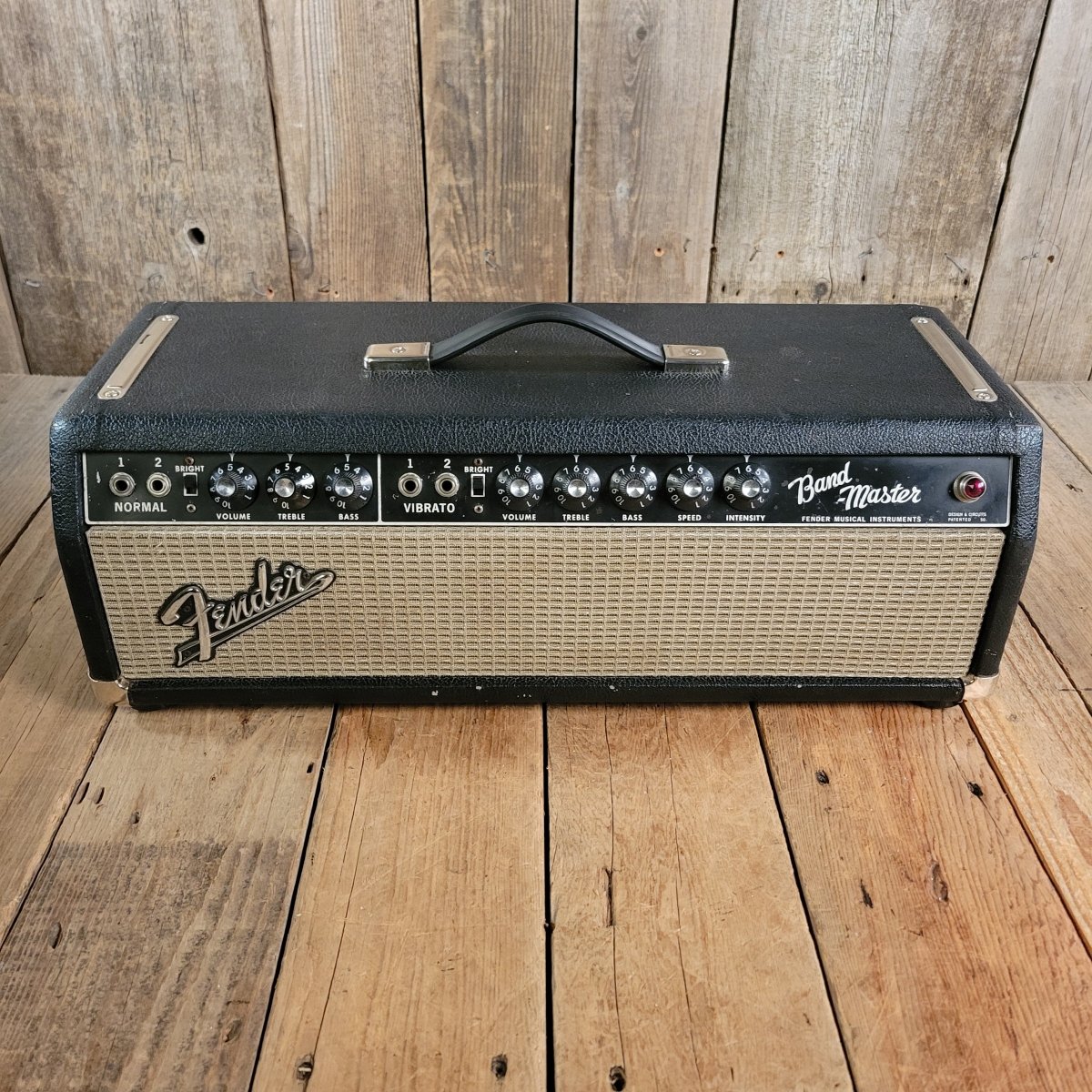 SOLD - Fender Bandmaster Head 1967 black panel guitar amp - Mahar's Vintage Guitars
