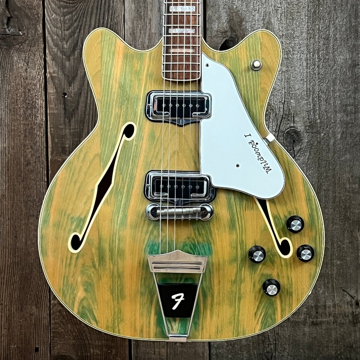 SOLD - Fender Coronado II Wildwood 1 1967 Rainbow Green - Mahar's Vintage Guitars