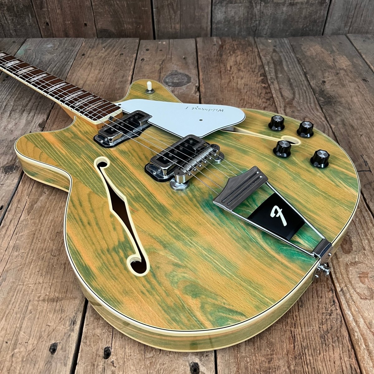 SOLD - Fender Coronado II Wildwood 1 1967 Rainbow Green - Mahar's Vintage Guitars