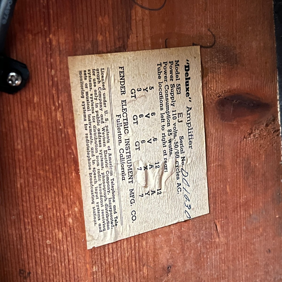 SOLD - Fender Deluxe Tweed 5E3 Small Box 1955 - Mahar's Vintage Guitars