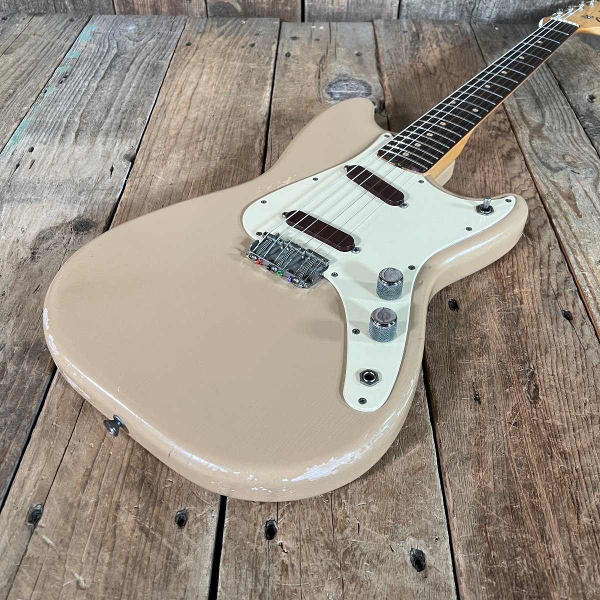 SOLD - Fender Duo - Sonic 1959 Desert Sand - Mahar's Vintage Guitars