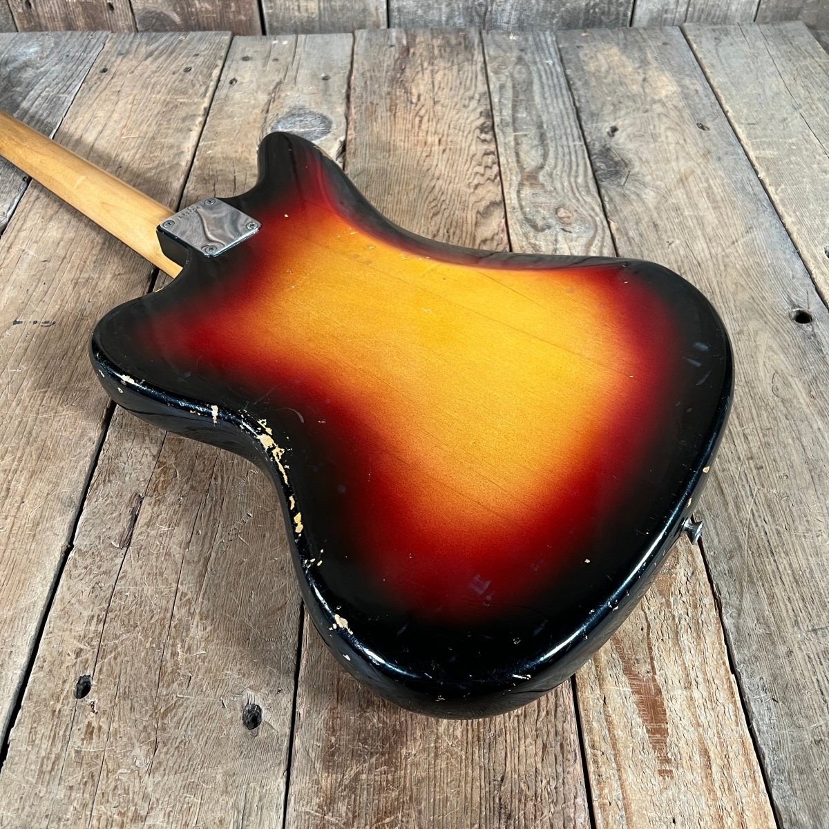 SOLD - Fender Jaguar Factory Refin or Restore 1963 body date L Plate 1964 Sunburst - Mahar's Vintage Guitars
