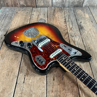 SOLD - Fender Jaguar Factory Refin or Restore 1963 body date L Plate 1964 Sunburst - Mahar's Vintage Guitars