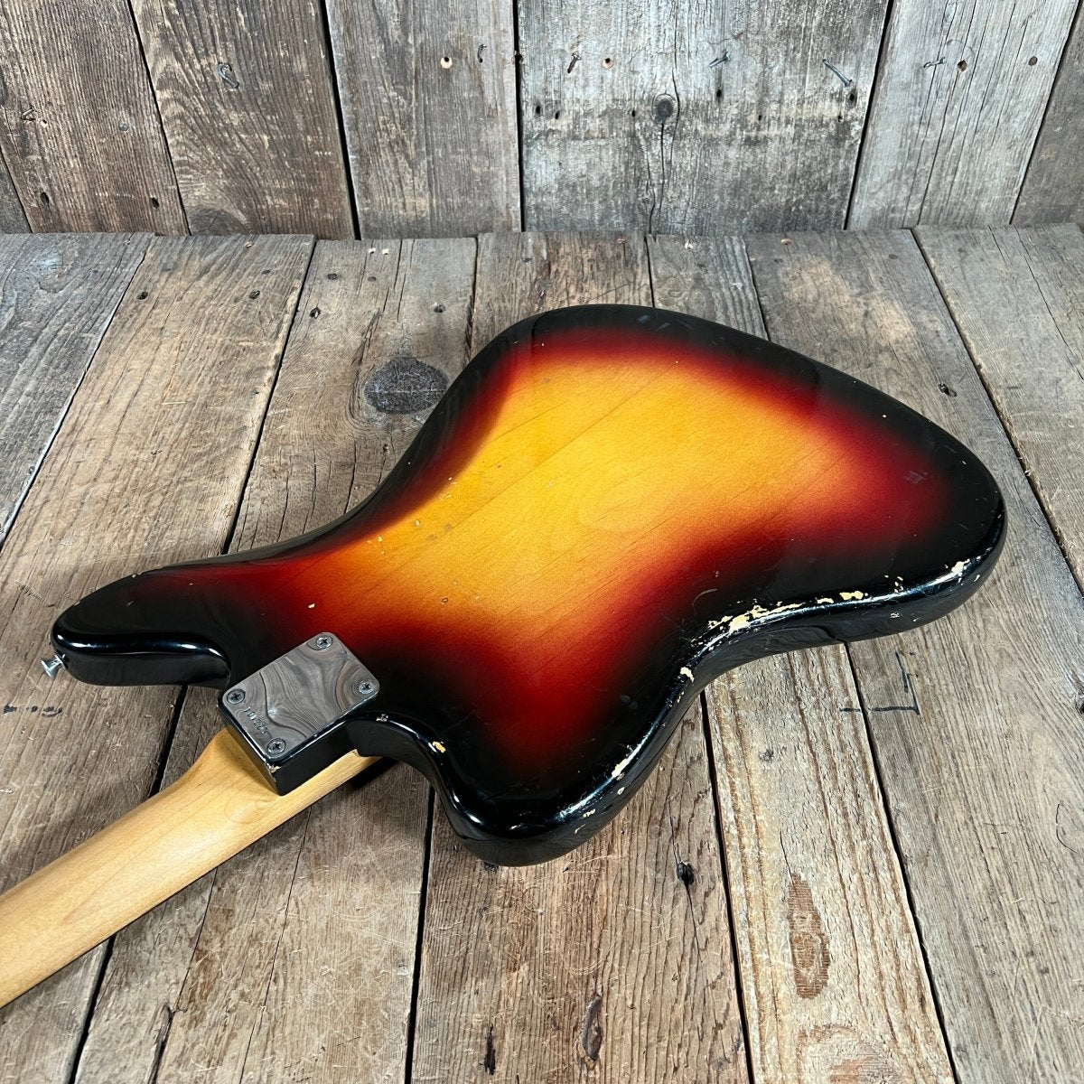 SOLD - Fender Jaguar Factory Refin or Restore 1963 body date L Plate 1964 Sunburst - Mahar's Vintage Guitars