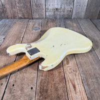 SOLD - Fender Jazz Bass Olympic White Matching Headstock Pre CBS Custom Color 1964 - Mahar's Vintage Guitars
